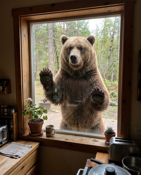 Bear at the window