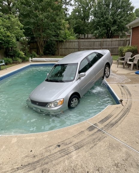 Car in the pool